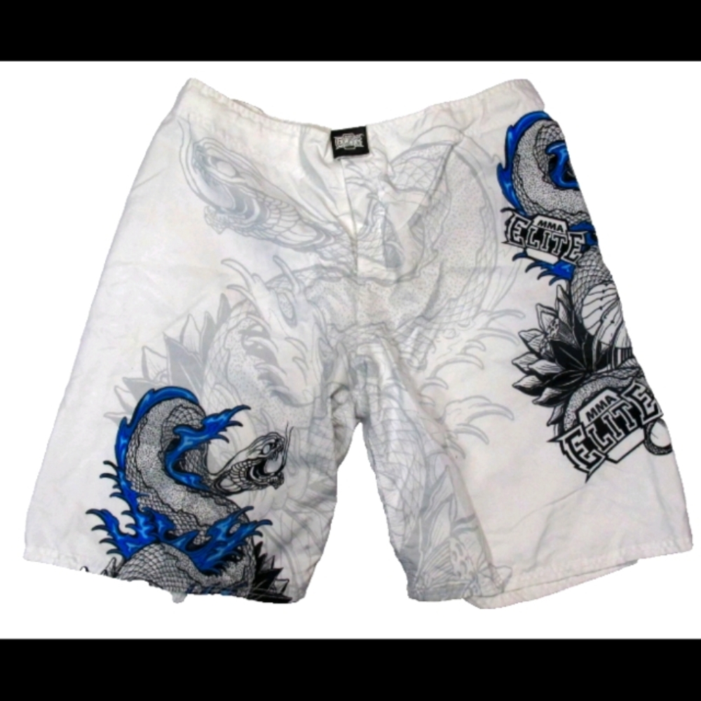 MMA Elite Men’s Board Shorts Athletic Trunks White Men's Size XL